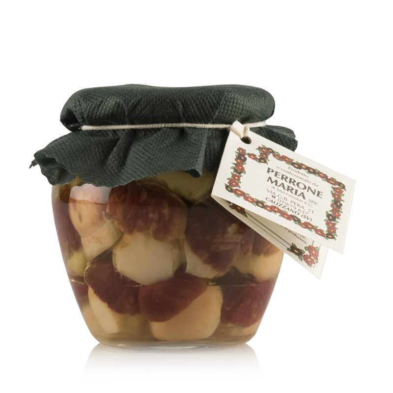 Funghi porcini interi neri in olio d'oliva