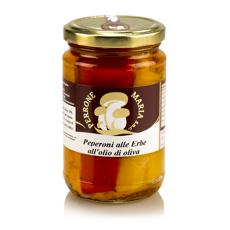 Peppers with herbs in olive oil